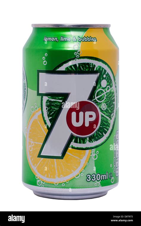 A Can Of Up Lemon And Lime Fizzy Drink On A White Background Stock