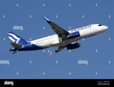 An Airbus A320 Of Aegean Airlines Departs Aegean Airlines Departing