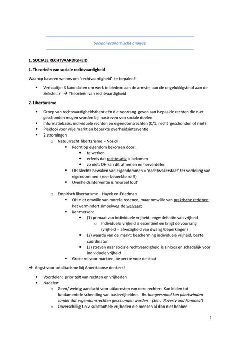 SEA Samenvatting 2020 2021 Sociaal Economische Analyse 1 SOCIALE