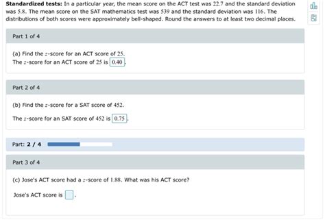 Solved Alo Standardized Tests In A Particular Year The