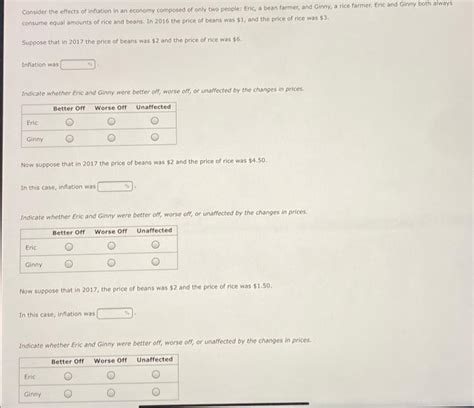 Solved Consider The Effects Of Inflation In An Economy Chegg