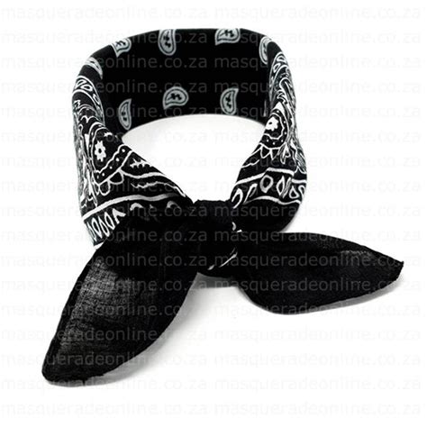 Masquerade Costume Hire – Black Paisley Print Bandana