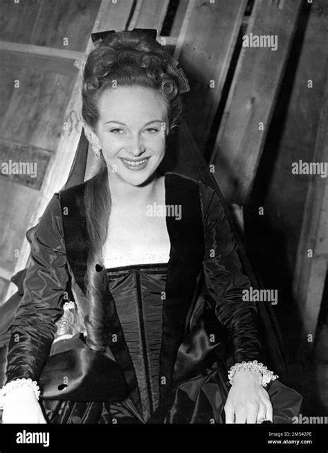 Joan Greenwood Candid Portrait On Set During Filming Of Saraband For Dead Lovers 1948 Director