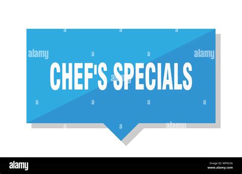 Chef S Specials Blue Square Price Tag Stock Vector Image Art Alamy