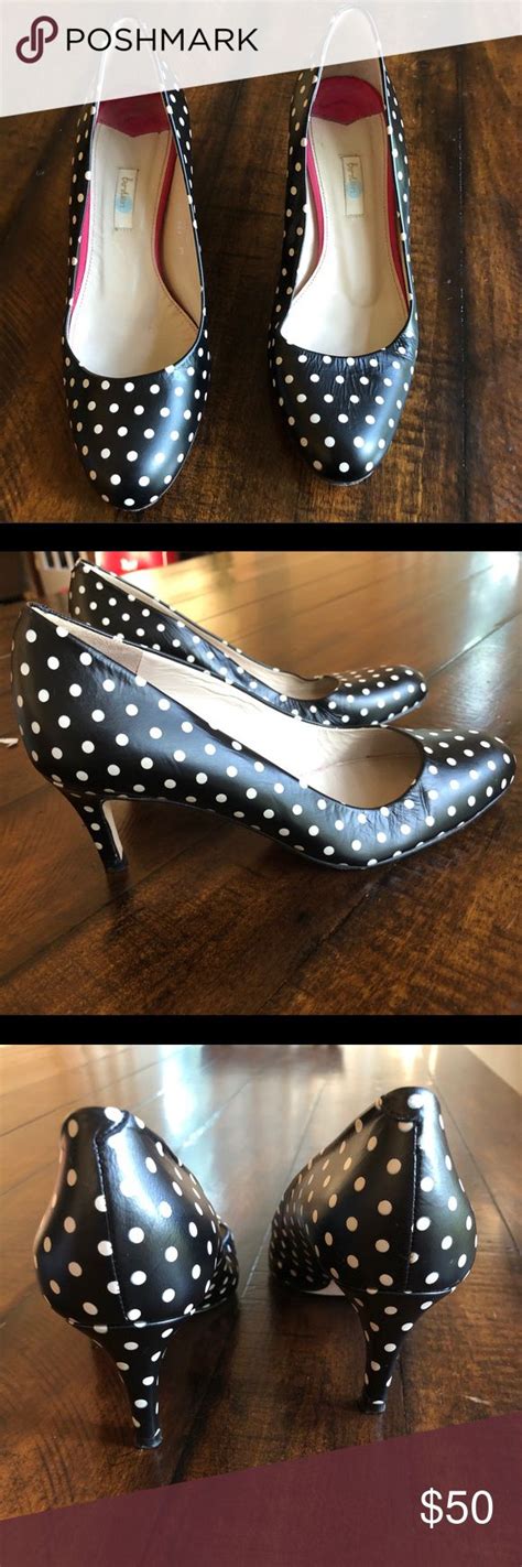 Boden Black Cream Chic Polka Dot Heels Heels Polka Dot Heels