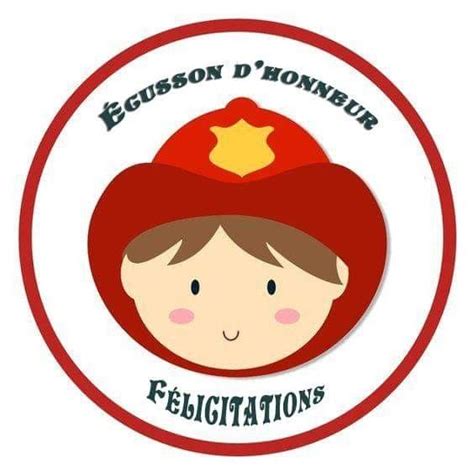 There Is A Sticker With A Boy In A Fireman S Hat