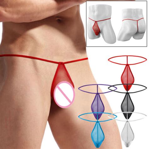 Sexy Hommes Respirant String Micro String Poche Slips Bikini T Back Sous EBay
