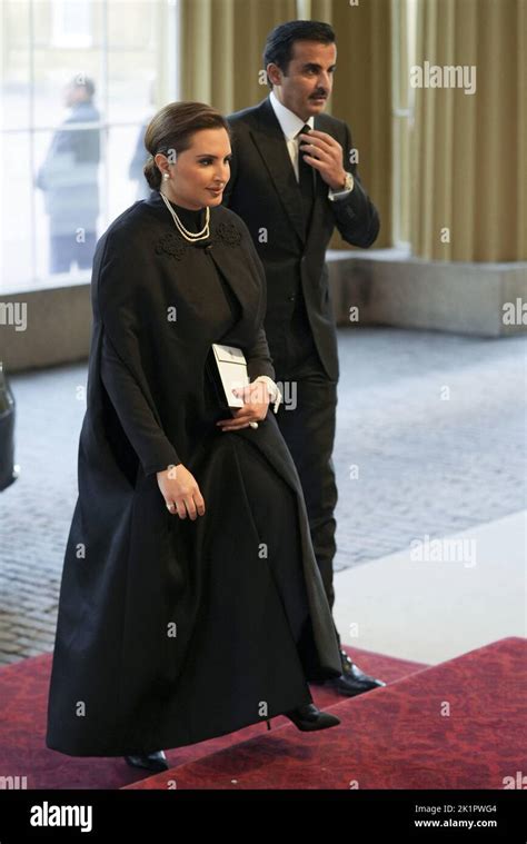 Sheikh Tamim bin Hamad Al Thani, Emir of Qatar, and his wife Sheikha ...