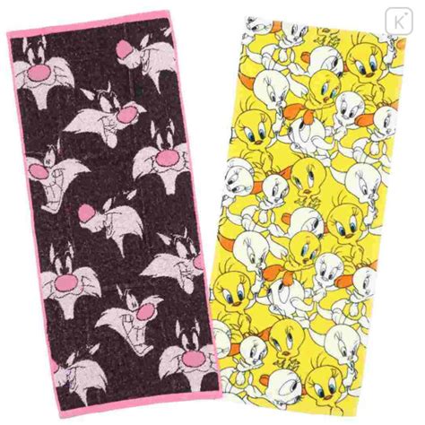 Japan Looney Tunes Face Towel Set Of Tweety Sylvester Kawaii