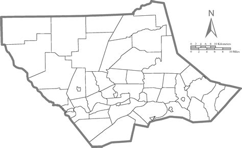 Image: Map of Lycoming County, Pennsylvania All Blank