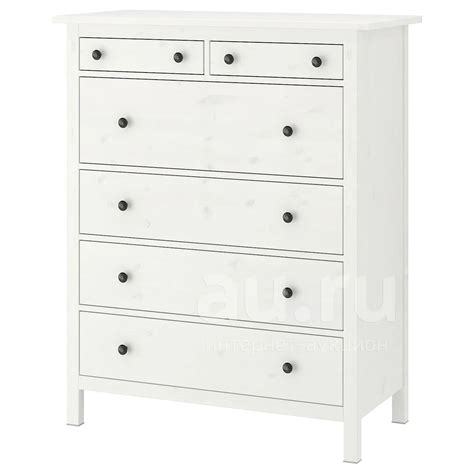 Комод IKEA Икеа Хемнэс 6 ящиков новый, белая морилка — купить в ...