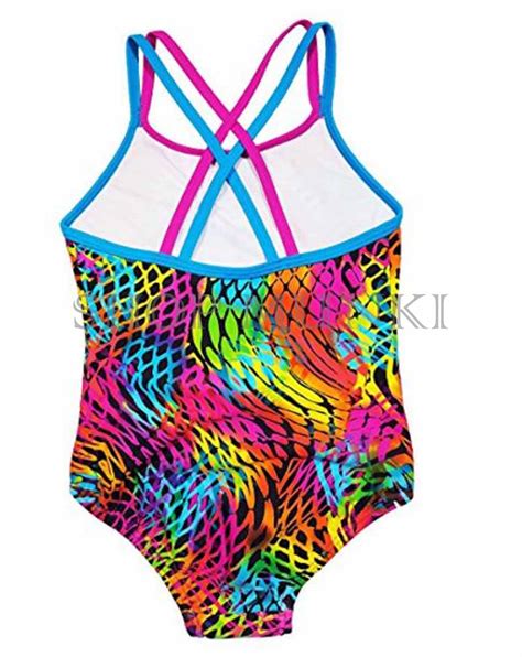 Speedo Girls 1 Piece Sporty Racerback Colorful Fashion Comfort