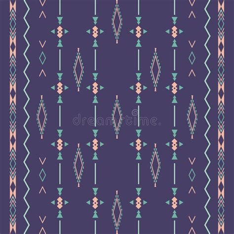 Aztec Tribal Seamless Pattern With Geometric Shapes Stock Vector