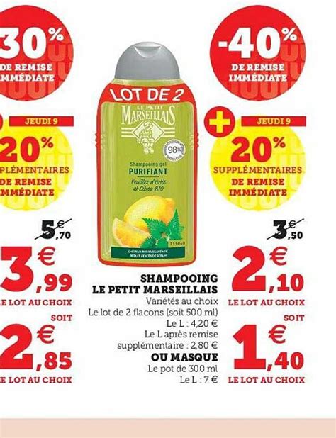 Promo Shampooing Le Petit Marseillais Ou Masque Chez U Express