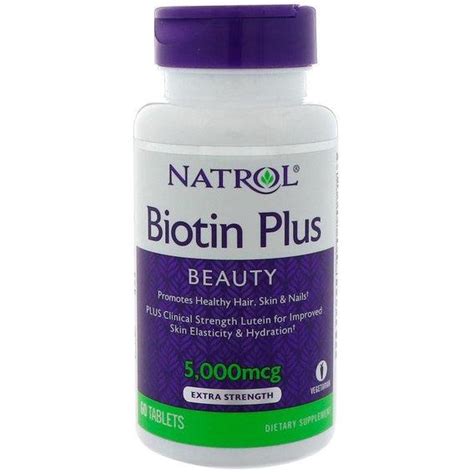 ᐉ Биотин Natrol Plus Beauty Extra Strength 5000 mcg 60 Tabs • Купить в ...