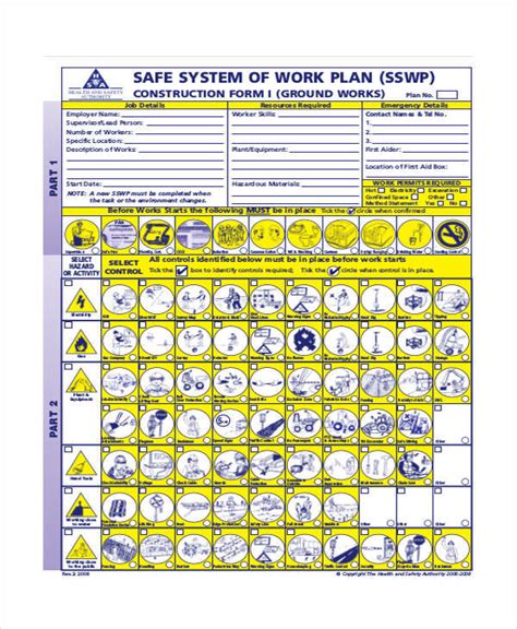 Safe System Of Work Template