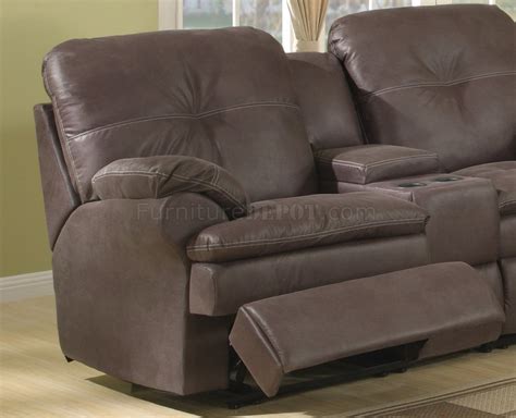 Brown Upgraded Fabric Modern Reclining Sectional Sofa