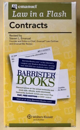 Emanuel Law In A Flash Contracts By Steven L Emanuel 9781454809210