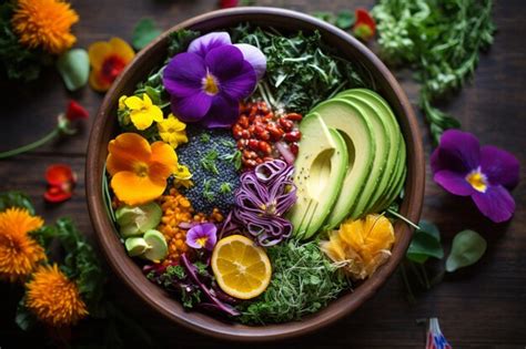 Vibrant Vegan Buddha Bowl Premium Ai Generated Image