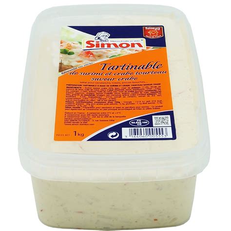 SIMON Tartinable De Surimi Et Crabe Tourteau 1kg Pas Cher Auchan Fr