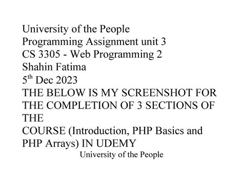 Cs Prog Assignment Unit University Of The People Programming