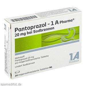 PANTOPRAZOL 1A Pharma 20mg Bei Sodbrennen Msr Tab 14 St Omp Apotheke