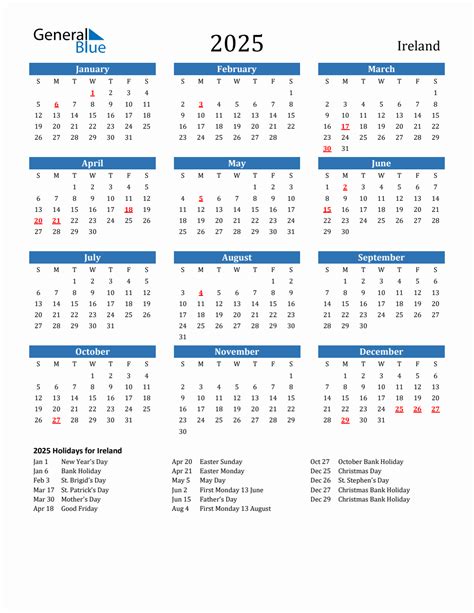 Calendar 2025 Bank Holidays Ireland - nedi marilee