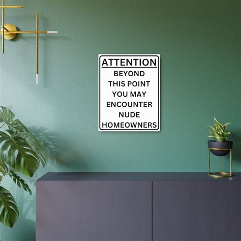 Nude Homeowners Beyond This Point Metal Sign Etsy