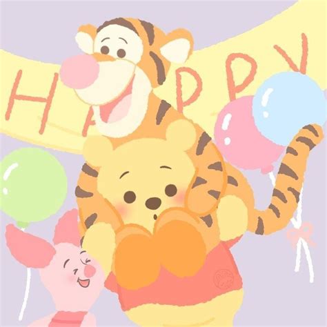 Winnie The Pooh And Piglet Holding Balloons