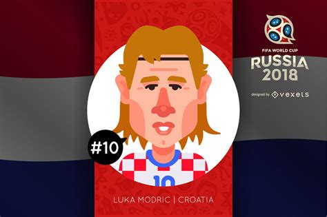 Luka Modric Russia 2018 Cartoon Character Vector Download