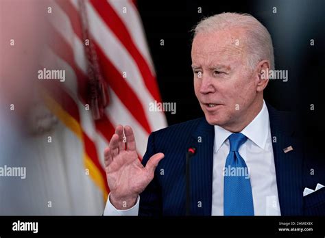 Us Pr Sident Joe Biden Spricht Beim Treffen Mit Chief Executive