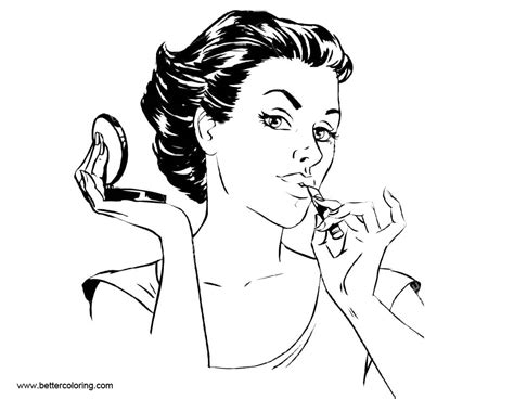 Makeup Coloring Pages For Girls Makeup Girl Coloring Pages Free