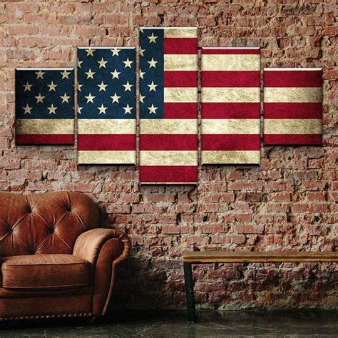 Rustic American Flag Premium Canvas Wall Art– e-Bazaart