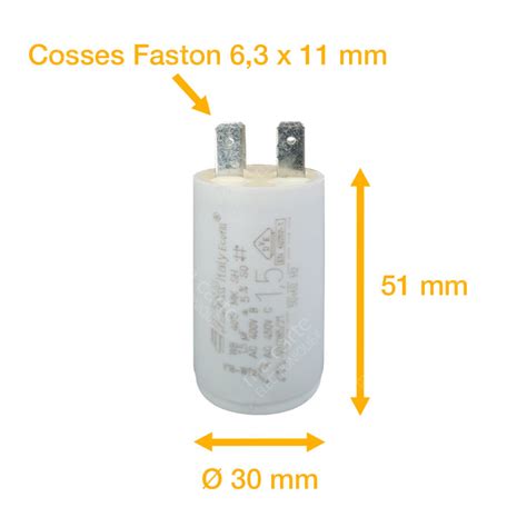 Condensateur 1 5uF µF ICAR Ecofill WB 4015 démarrage permanent pour