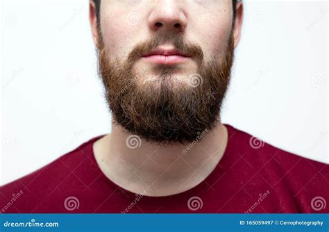 Portrait Youn Man With Messy Brown Orange Beard And Moustache And Messy