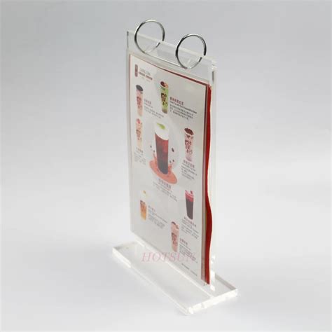 Wholesale A5 Flip Menu Stand Plexiglass Menu Display Table Talker