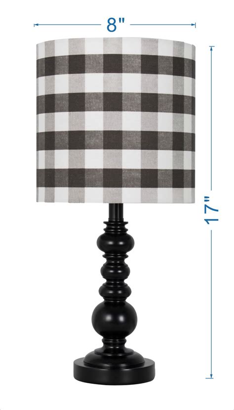 Mainstays Buffalo Check Table Lamp Black