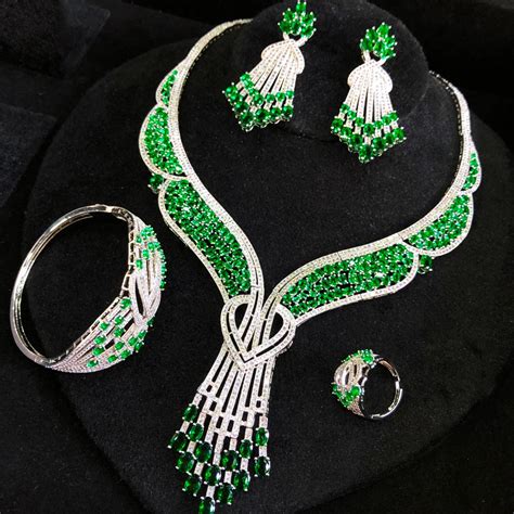 GODKI Luxury Heart Love 4PCS Nigerian Jewelry Set For Women Wedding