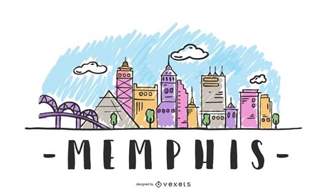 Memphis Usa Skyline Design Vector Download