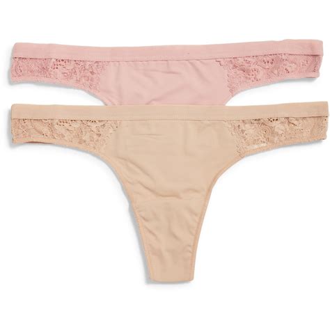 Emerson Women S Lace G String 2 Pack Nude Pink BIG W