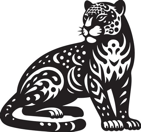 Jaguar sitting silhouette illustration. 44864916 Vector Art at Vecteezy