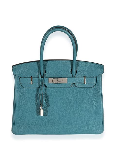 Herm S Pre Owned Birkin Handbag Blue Farfetch