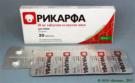 Рикарфа таблетки со вкусом мяса для собак 20 мг, уп. 20 таб. купить в ...