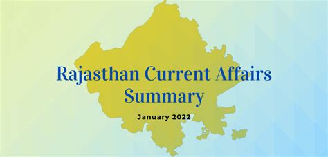 Rajasthan Current Affairs Summary January Rajras Ras Exam