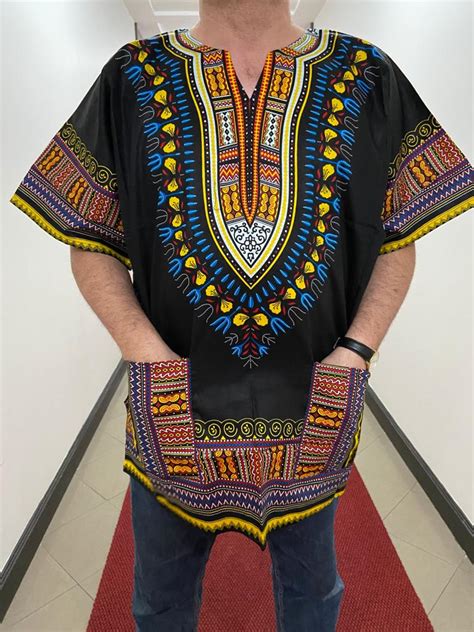 Authentic African Dashiki Unisex In Multiple Colors Sante Wear Inc