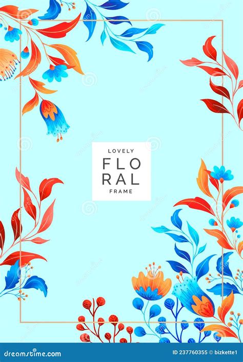 Elegant Floral Frame Design Illustration Stock Vector Illustration Of