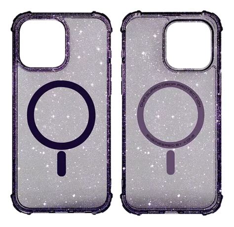 Capa Dropguard Glitter Magsafe Roxa X One Iphone Promax