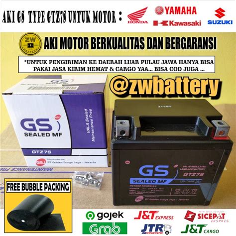 Jual Aki Motor Honda Vario 125 Techno FI CW CBS GTZ7S GS Accu Kering MF