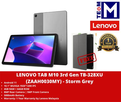 Lenovo TB 328XU TAB M10 3rd Gen ZAAF0016MY Storm Grey Unisoc T610