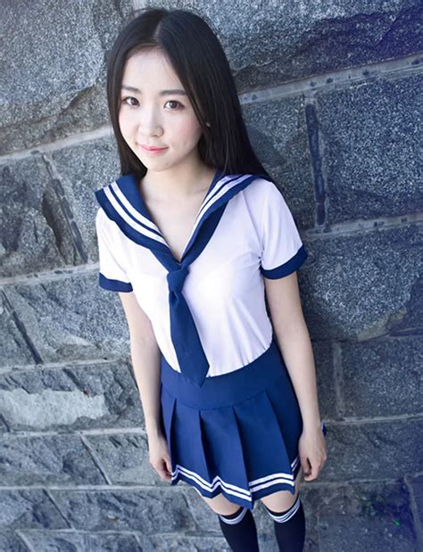 Japan Korean School Uniforms Student Uniforms Sets and Tie Lovely Girls Sailor Uniforms Female ...